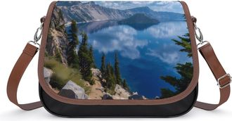 Generic Crater Lake Oregon National Park Crossbody Bags for Women Shoulder Messenger Bag Purse Handbags