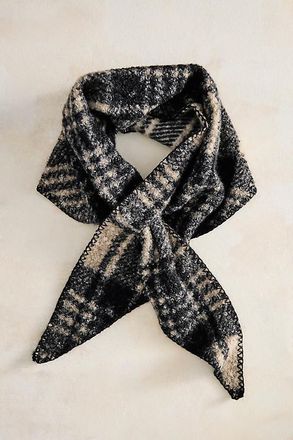 Terrain Plaid Sherpa Triangle Scarf