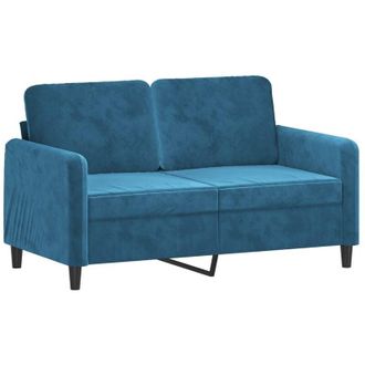vidaXL Sof&aacute; De 2 Plazas Terciopelo Azul 120 Cm Vidaxl