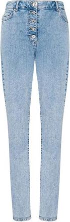 Moschino Lichtblauwe Skinny Jeans - Dames - Skinny Jeans - Blauw - W26 - Katoen - Jeans