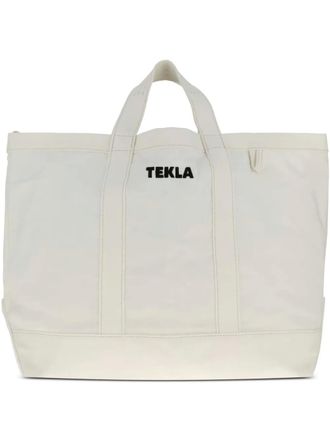 Tekla logo-print tote bag - unisex - Organic Cotton - One Size - White