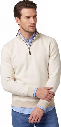 Baileys trui katoen beige half zip