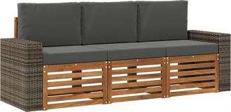 vidaXL Juegos De Sof&aacute;s 3 Uds. Madera De Acacia S&oacute;lida Vidaxl