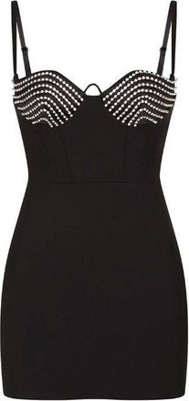 Area Crystal Cup Black Mini Dress Size S