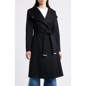 BOSS Calegan Wool & Cashmere Wrap Coat in Black at Nordstrom, Size 10