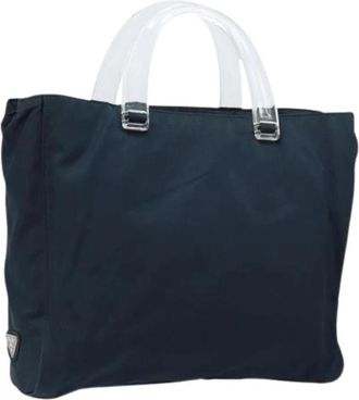 Prada Pre-owned Vintage Tote Bag - Dames - Vintage Shopper - Blauw - ONE Size - Nylon - Vintage