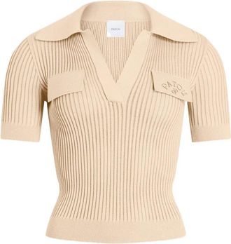 Patou Embroidered Knitted Cotton Polo Shirt Clothing