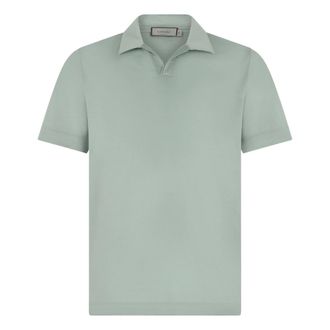 Canali Polo Shirts, male, Green, Size: XL Cotton Polo