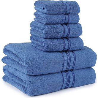Luxury Home 6-Piece Cotton Towel Set in Blue at Nordstrom Rack