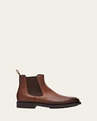 Santoni Mens Enver Casual Leather Chelsea Boots