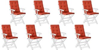 Beliani Conjunto de 8 cojines de respaldo asiento Rojo