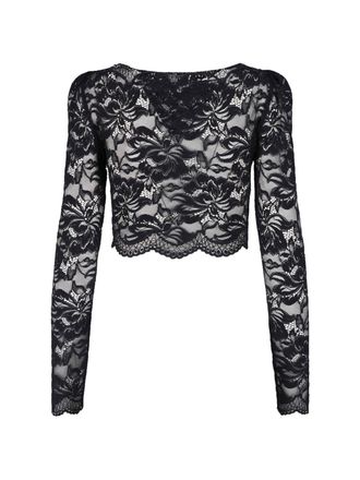 Paco Rabanne Floral Lace Blouse - Black