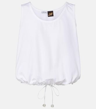Loewe Paulas Ibiza cotton poplin crop top