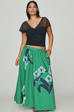 Maeve Jacie Poplin Printed Maxi Skirt by Maeve