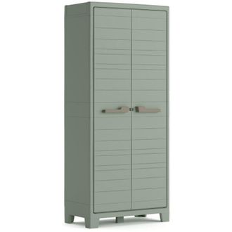 Keter Armario Escobero Planet Para Exterior Jard&iacute;n Garaje Balc&oacute;n Terraza Con Baldas Abatibles Y Resistente Uv Resina 80x44x182 Wxdxh Cm - Keter