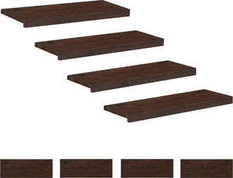 vidaXL Alfombras Para Escalones 8 Uds. 80 X 25 X 2 Cm Marr&oacute;n Oscuro Vidaxl