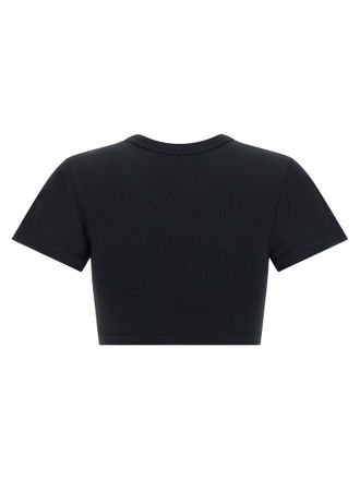 The Attico Bustier-Stitched Crop T-Shirt - Black