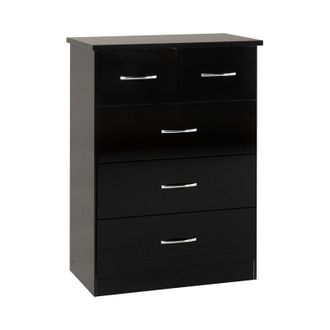 Seconique Seconique - Nevada 3+2 Drawer Chest - L46 x W81 x H115.5 cm - Black Gloss
