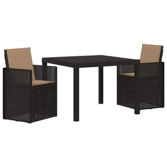 vidaXL Conjunto De Comedor De Jard&iacute;n 3 Pcs Gris Antracita Y Topo Pp Vidaxl