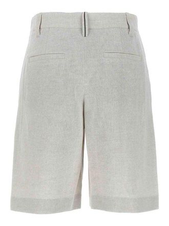 Brunello Cucinelli Linen-Blend Tailored Shorts - Beige