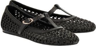 Ancient Greek Sandals Aerati T-Strap Raffia Flat in Black at Nordstrom, Size 11Us
