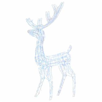 vidaXL Adorno Reno De Navidad Acr&iacute;lico Blanco Fr&iacute;o 140 Leds 120 Cm Vidaxl