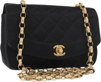Chanel Pre-owned Satin chanel-bags - Dames - Vintage Schoudertas - Zwart - ONE Size - Vintage