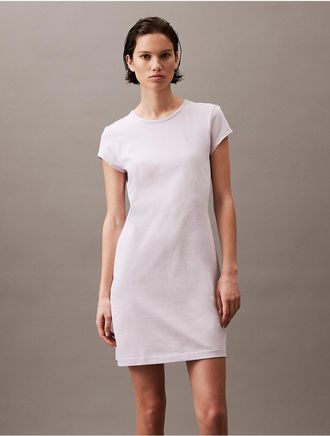 Calvin Klein Jeans Calvin Klein Womens Archive Logo Baby T-Shirt Dress - Purple - XS
