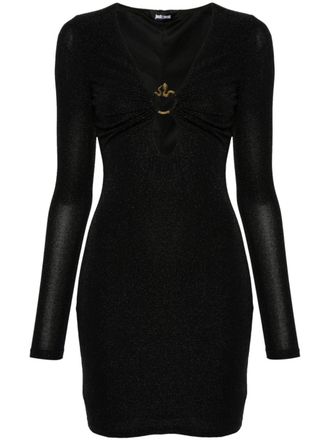 Just Cavalli snake-detail mini dress - Black