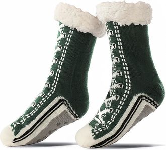 Generic Ultra-thick Cute Slipper Home Socks, Fleece Lined Non Slip Home Socks, Thick Cozy Indoor Warm Fuzzy Socks (Olive Green, UK, Adult, Women, 3, Numeric R