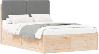 vidaXL Estructura De Cama Con Cabecera Tapizada Gris Claro Vidaxl