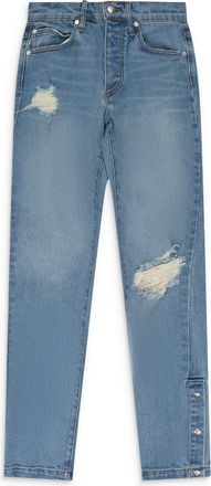 Rhude BLUE SNAP DENIM STRAIGHT-FIT JEANS