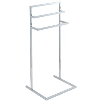 Beliani Toallero De Metal De 3 Barras Almacenaje Para Ba&ntilde;o Moderno Plateado Melincue