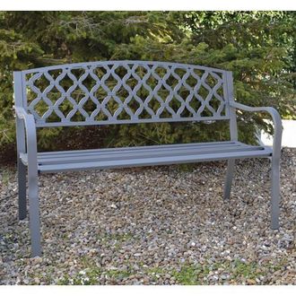 Papillon Papillon - Panchina In Ghisa Midland Cm.128x56x85h Grigio Arredo Giardino Esterno