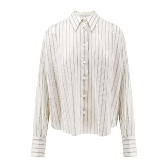 Brunello Cucinelli Silk Shirt - female - Brunello Cucinelli - Shirts - White - M - Blouses & Shirts