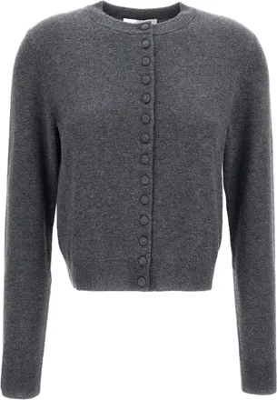 Lisa Yang Grey Wilona Cropped Cashmere Cardigan