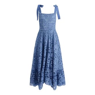 Alice & Olivia Alice + Olivia, Party Dresses, female, Blue, Size: 2XS Ankle-Length Floral Lace Dress