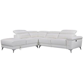 Vente-Unique Vente-unique - Divano angolare relax elettrico in pelle Avorio - Angolo a sinistra - pascaline