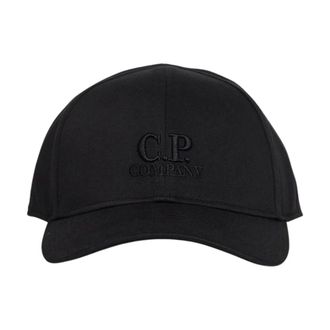 C.P. Company Logo Cap - Heren - Petten - Zwart - ONE Size - Katoen - Accessoires