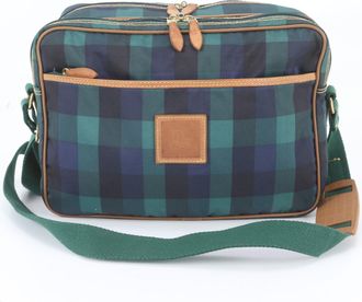 Dior Green Leather Nylon Boston Bag Shoulder Bag Tote Bag (Pre-Owned)