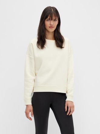 Pieces Sweatshirt PIECES PCCHILLI LS SWEAT NOOS BC, Damen, Gr. XL, weiss (wei&szlig; pepper), Sweatware, Obermaterial: 50% Baumwolle, 50% Polyester, unifarben, l&auml;s