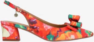 J. Rene&eacute; Womens Kimma Sling Back Pumps In Orange/red Multi Floral
