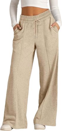 Generic HOOUDO Wide Leg Joggers for Women UK Baggy Elastic High Waisted Sweatpants Loose Casual Tracksuit Bottoms Ladies Lounge Trousers Jogger Pants for Spor