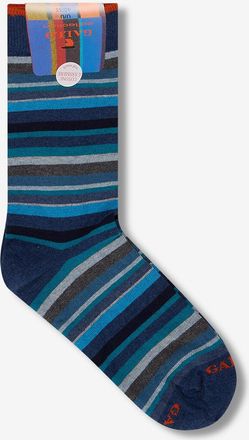 Gallo Gestreifte Socken aus Baumwolle und Kaschmir