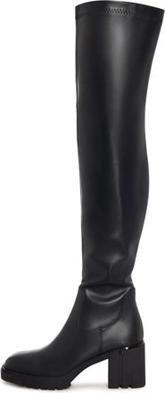 Cesare Gaspari Schoenen, Dames, Zwart, 40 EU, Leer, Elegante Rise leren over-de-knie laarzen