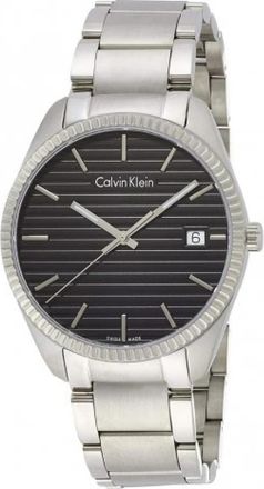 Calvin Klein Elegante Quartz dameshorloge met zwarte wijzerplaat en zilveren stalen band - Dames - Horloges - Grijs - ONE Size - Accessoires