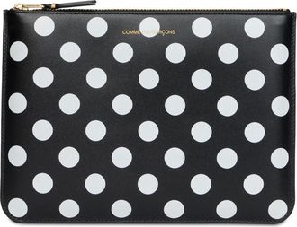 Comme Des Gar&ccedil;ons Portemonnee met Polka Dots - Dames - Accessoires - Zwart - Maat: ONE Size Leer