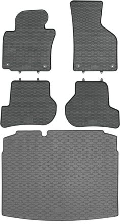 OEM Volkswagen Golf Vi Hatchback De 09.2008 A 09.2012. Juego: Alfombrillas De Goma Para Coche + Alfombrilla Para Maletero