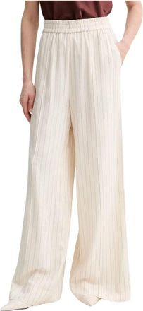 Gestuz Wide Broeken - Dames - Wijde Broeken - Beige - M - Katoen - Broeken