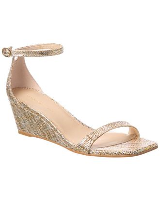 Stuart Weitzman Nudistcurve 50 Raffia Wedge Sandal